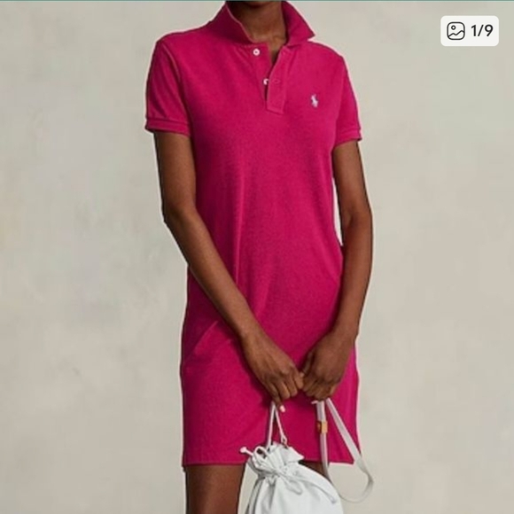Ralph Lauren Dresses & Skirts - Ralph Lauren Collared Polo Dress, Pink, Size Large, Preppy, 100% Cotton
